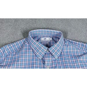 Southern Tide Shirt Mens XXL Intercoastal Blue Pink Plaid Button Down
